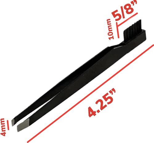ALAZCO 2-in-1 Eyebrow Tweezer and Brush Combo Grooming Tool
