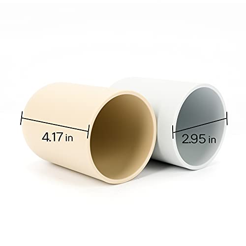 White Toothbrush Holder Cup - 350ml Bathroom Organizer