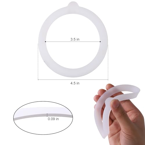 6pcs White Silicone Replacement Gaskets for 3.5 Inch Jar Seals