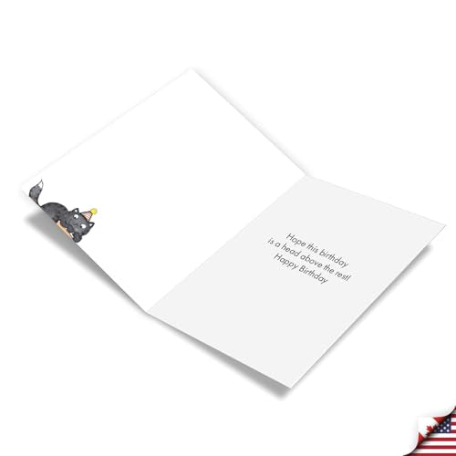 Funny Birthday Card - Cat on Head Design with Envelope