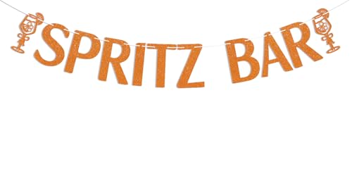 Spritz Bar Banner - Glitter Orange Citrus Party Decor