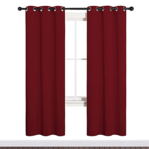 NICETOWN Burgundy Red Blackout Curtains - 34" x 72" - 2 Panels