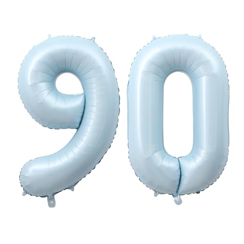 40 Inch Baby Blue Number 90 Foil Balloon for 90th Birthday