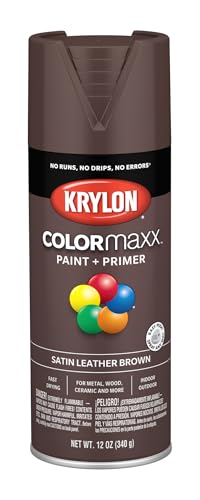 Krylon COLORmaxx Satin Leather Brown Spray Paint & Primer - 12 oz