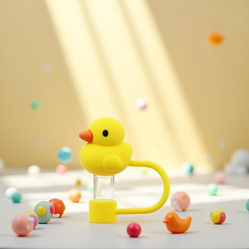 10mm Silicone Duck Straw Cap for Stanley Cup - Yellow