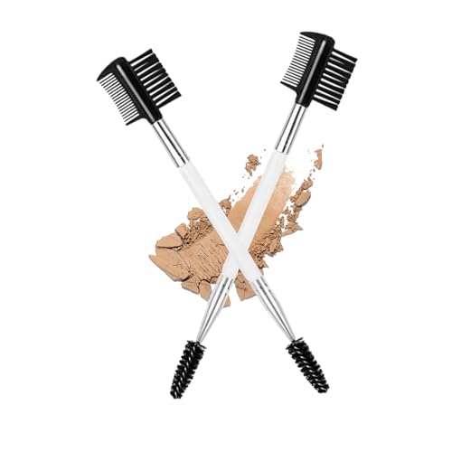 3-in-1 Eyebrow and Eyelash Grooming Brush Tool 2PCS White