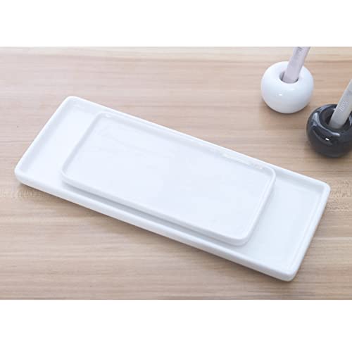 Ceramic Toothbrush Holder Tray for Bathroom & Makeup Storage