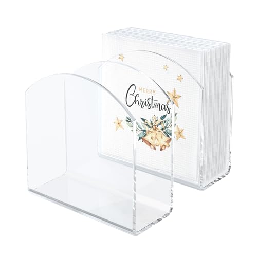 SILUT Acrylic Napkin Holder - 2 Pack Clear Table Dispenser
