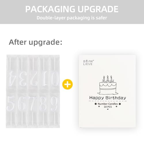 Pearl White Birthday Candles Set - Numeric Cake Decoration (10 pcs)
