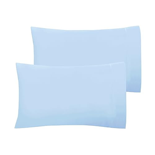 Mejoroom Luxury Queen Pillowcases Set of 2 - Light Blue Microfiber
