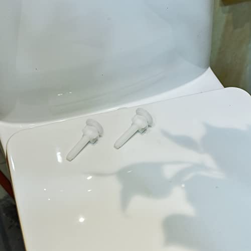 Sankoly 2 Pack Plastic Toilet Seat Hinge Bolts with Nuts & Washers - Easy Replacement