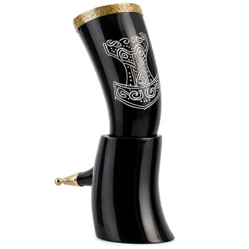 Viking Drinking Horn Mug 9-12 Inch Rustic Gift for Beer Wine Men
