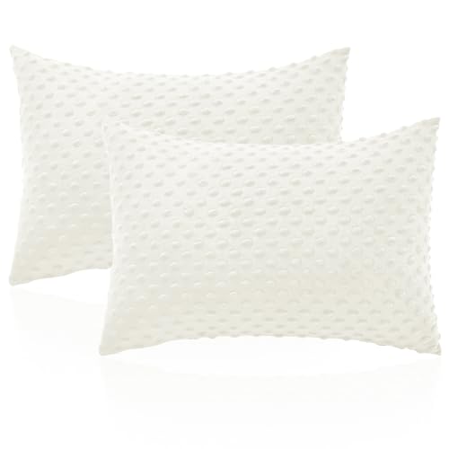 Entisn White Minky Dot Pillowcase 13x18, 2 Pack for Nursery