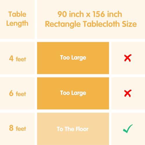 Red 90x156 Inch Tablecloth Pack of 4 for 8ft Rectangular Tables - Premium Polyester