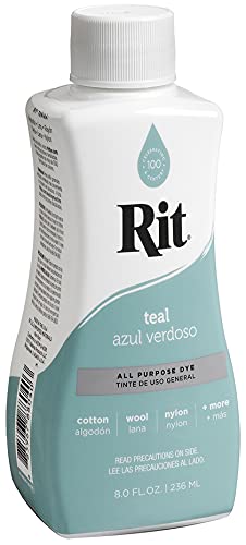 Rit All-Purpose Liquid Dye, Teal, 8 Fl Oz - Fabric & Craft Dye