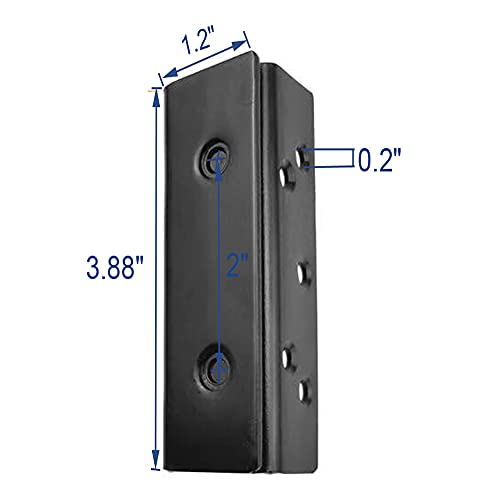 Heavy-Duty Double Hook Slot Brackets for Wooden Bed Frames - Set of 2