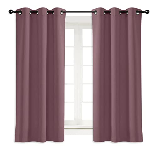 NICETOWN Thermal Insulated Blackout Curtain - Dry Rose, 42" x 54"