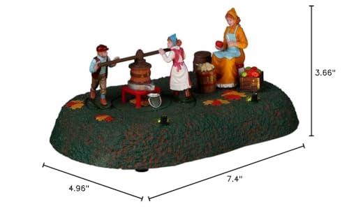 Lemax Village Family Cider Scene - Battery-Operated Holiday Village Accessory