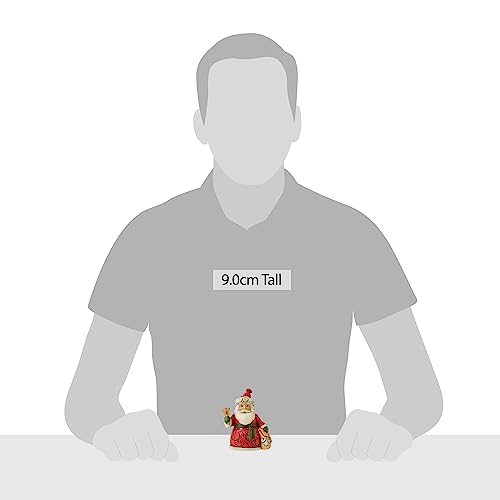 Enesco Jim Shore Heartwood Creek Santa with Bell and Bag Miniature Figurine, 3.54 Inch, Multicolor