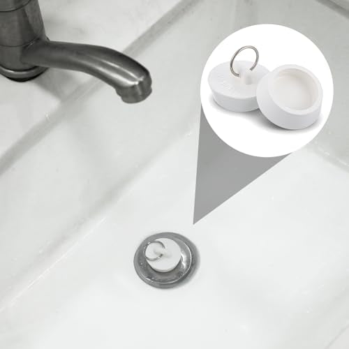2 PCS Rubber Bathtub Drain Stopper, Fits 1-3/8 Inch to 1-1/2 Inch Drains