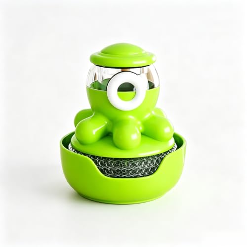 VIVIKIT Octopus Soap Dispensing Dish Brush - Grassy Green Scrub Tool