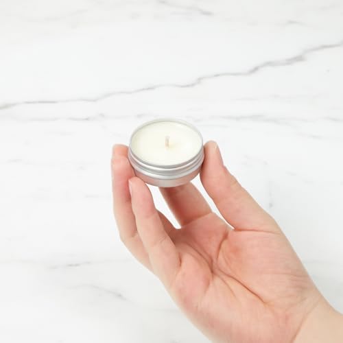 Ezymivs 0.5 Oz Aluminum Metal Tins with Lids - 8 Pack Round Travel Cosmetic Jars for Lip Balm and Cream