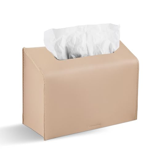 Light Brown PU Leather Cover for Kleenex Paper Towel Box - 1 Pack