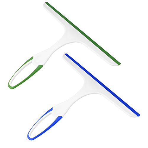 2-Pack Shower Squeegee for Glass Doors - Ergonomic Handheld Wiper Tool