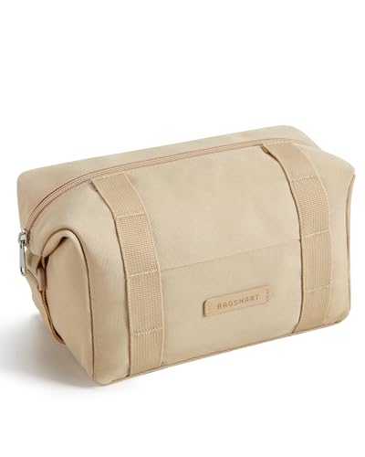 BAGSMART Men's Large Hanging Toiletry Bag Water-Resistant Dopp Kit Khaki