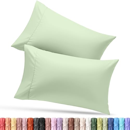 Utopia Bedding King Size Pillow Cases, Set of 4, Sage Microfiber Covers