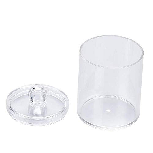 Acrylic Cotton Swab Holder with Lid - Stylish Organizer for Cotton Rounds