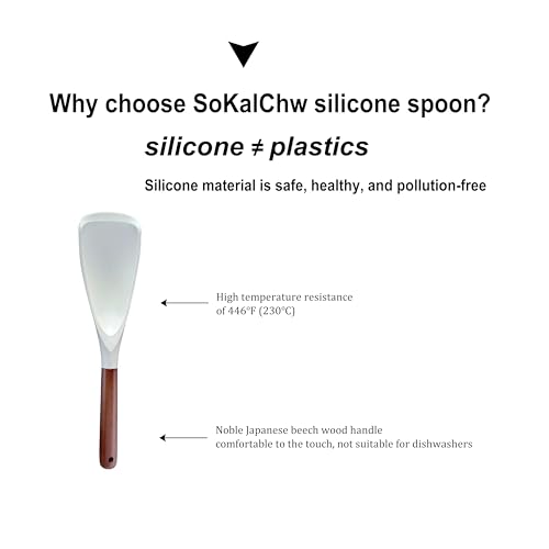 Food-Grade Silicone Mixing Spoon with Wooden Handle - 11in
