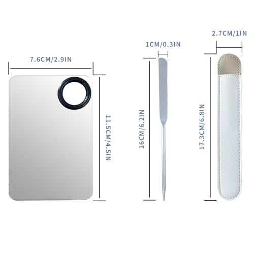 Professional Stainless Steel Makeup Spatula and Foundation Palette Set