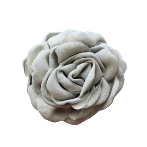 Grey Rose Flower Hair Claw Clip 9cm for Thick and Thin Hair