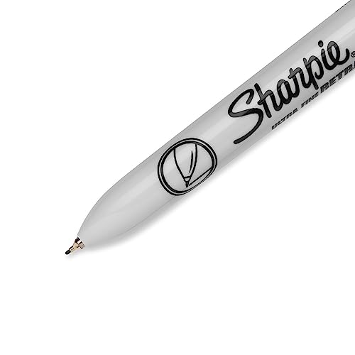 Sharpie Retractable Permanent Markers, Ultra Fine Point, Black, 3-Pack