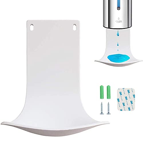 Jefaniim Wall Mount Soap Dispenser Drip Tray - White Liquid Catcher