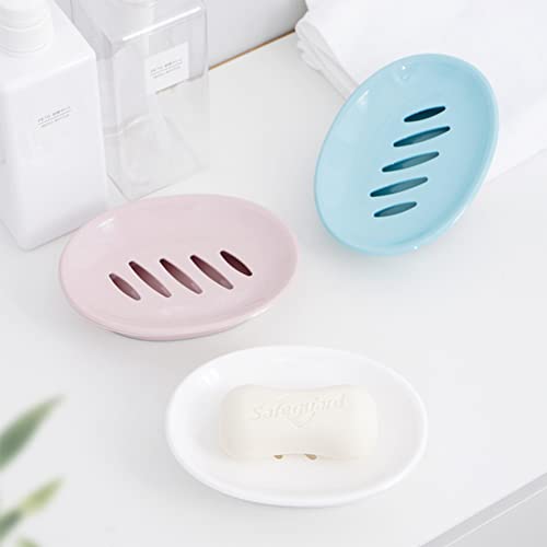 White Soap Holder Storage Rack 2-Pack with Drain for Shower