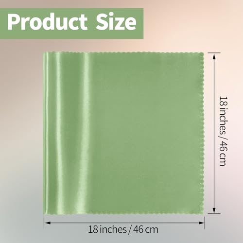 Manyshofu 6-Pack Sage Green Satin Scalloped Napkins, 18x18"