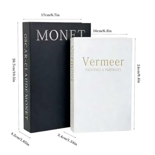 Decorative Fake Books Set of 2 - Modern Black & White Faux Books (A)