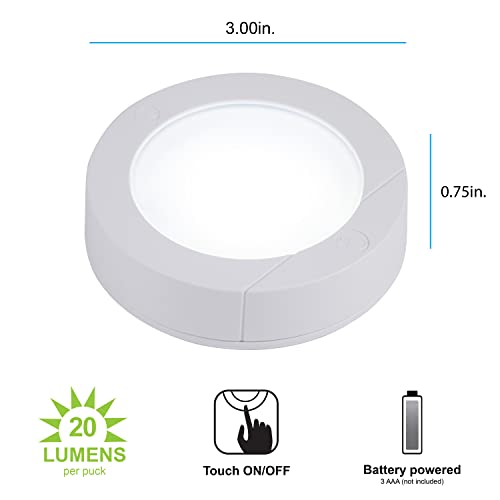 GE Battery-Powered Touch-Activated LED Puck Lights, 4 Pack