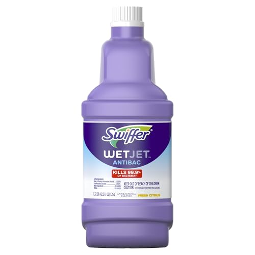 Swiffer WetJet Antibacterial Floor Cleaning Solution, Fresh Citrus, 42.2 Fl Oz