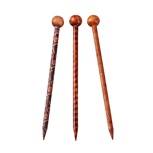 Baoblaze 6-Piece Wooden Hair Sticks Japanese Hair Chopsticks 13cm