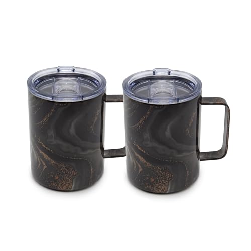Cambridge Silversmiths Set of 2 16oz Insulated Red Geode Coffee Mugs