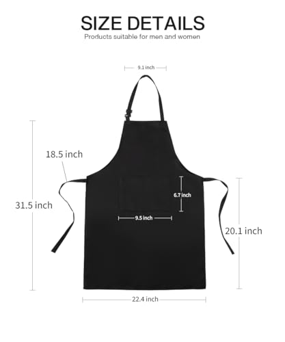FADTOP 2 Pack Adjustable Cooking Aprons with Pockets