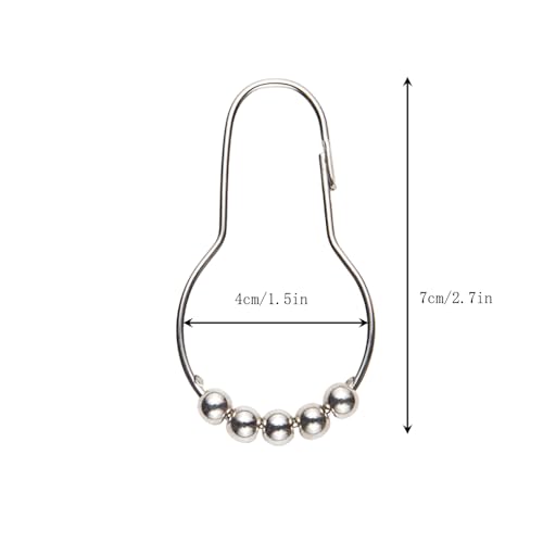 YAMHOHO Rust Proof Stainless Steel Shower Curtain Hooks - Set of 12