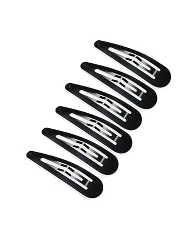 Black Metal Snap Hair Clips 2 Inch No Slip Hair Barrettes for Women
