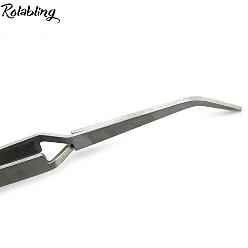 Rolabling Stainless Steel Nail Art Tweezers for Rhinestones and Tips