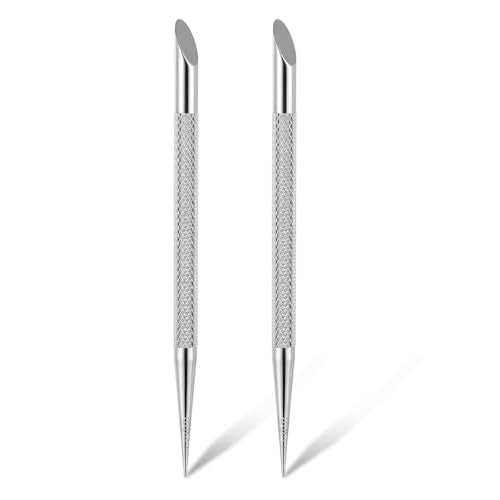 Xelsluthe Stainless Steel Cuticle Pusher and Nail Cleaner Tool 2 Pcs