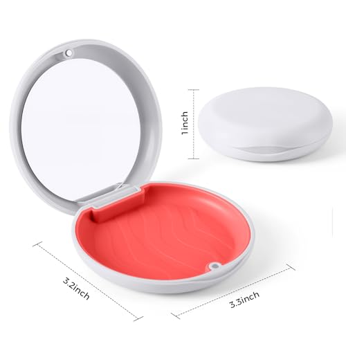 JMU Retainer Case with Mirror and Magnetic Closure, Slim Aligner Box