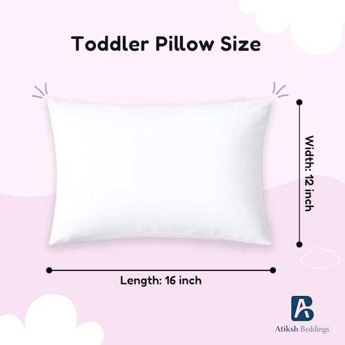Toddler Travel Pillow Cases - 100% Egyptian Cotton, 2-Pack, Zipper Closure